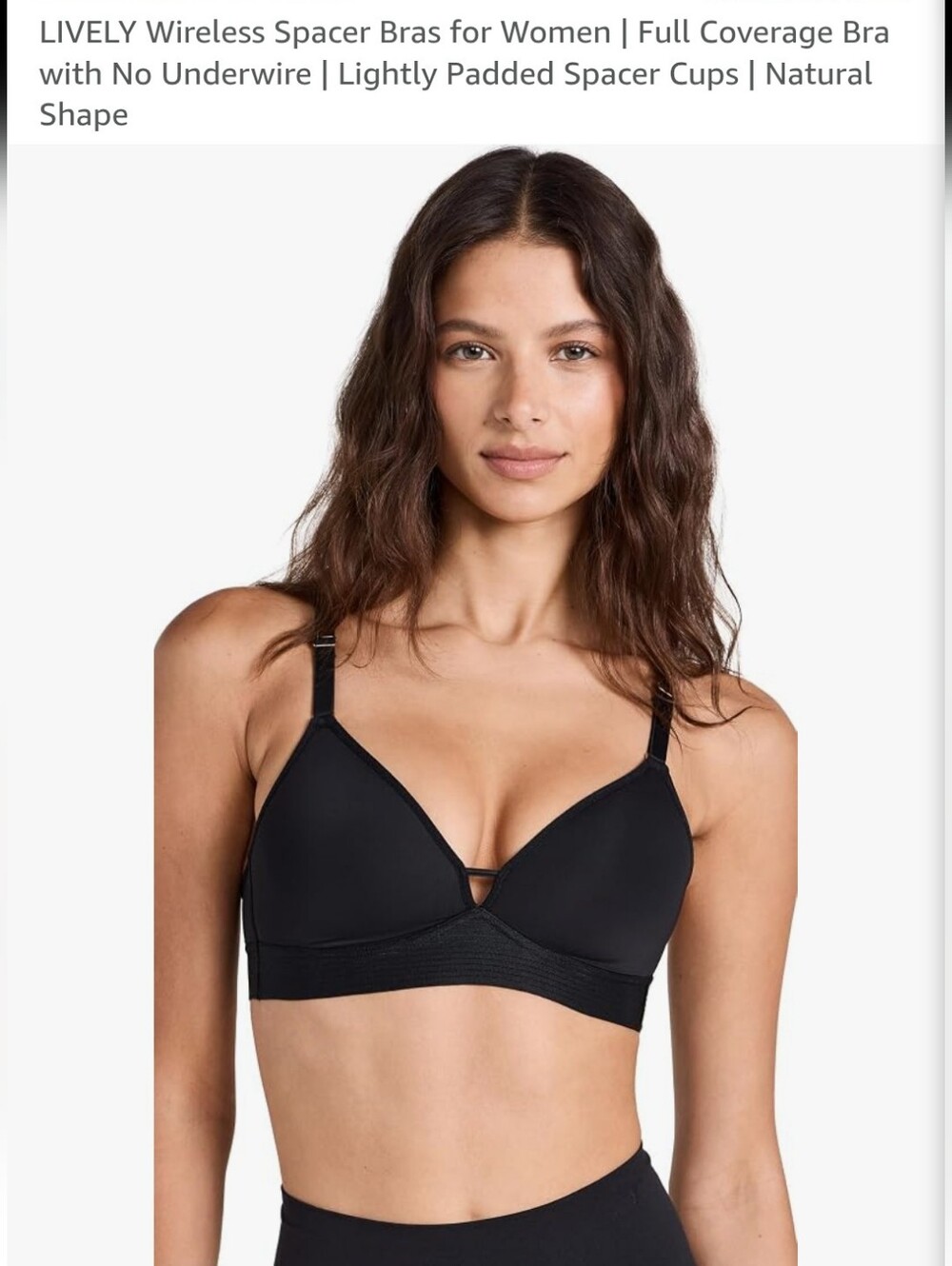 Lively Black Wireless Everyday Bra - Seamless 24 Hour Comfort@36DDD